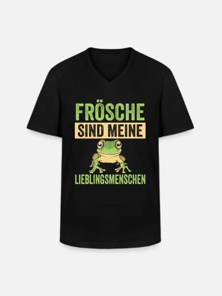 Frösche Frosch - Männer-T-Shirt mit V-Ausschnitt - Schwarz