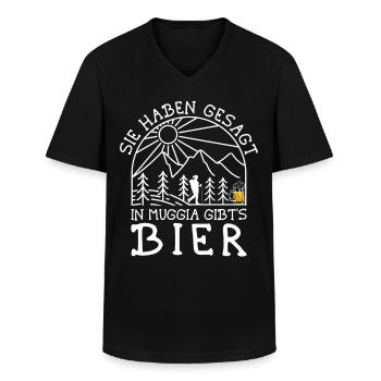 Alpenüberquerung Kärnten Muggia Wanderweg - Männer-T-Shirt mit V-Ausschnitt - Schwarz - Vorne - AI Model Male 178 dark (178cm)