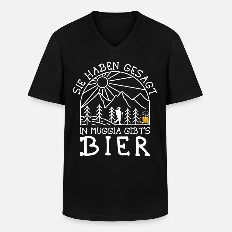 Alpenüberquerung Kärnten Muggia Wanderweg - Männer-T-Shirt mit V-Ausschnitt - Schwarz