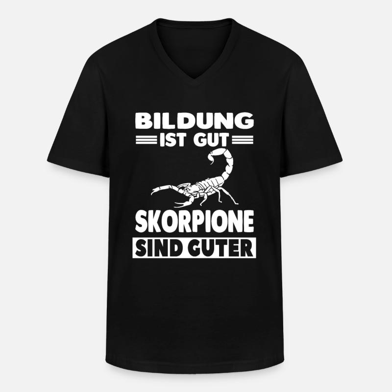 Skorpion - Männer-T-Shirt mit V-Ausschnitt - Schwarz