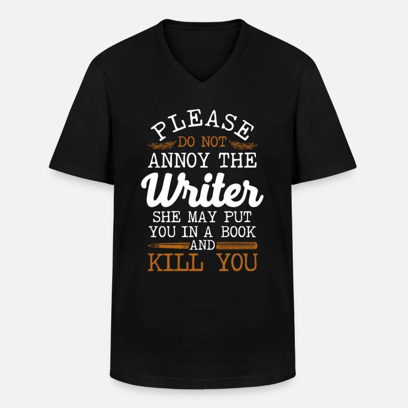 Writing Novel Writer & Published - Männer-T-Shirt mit V-Ausschnitt - Schwarz