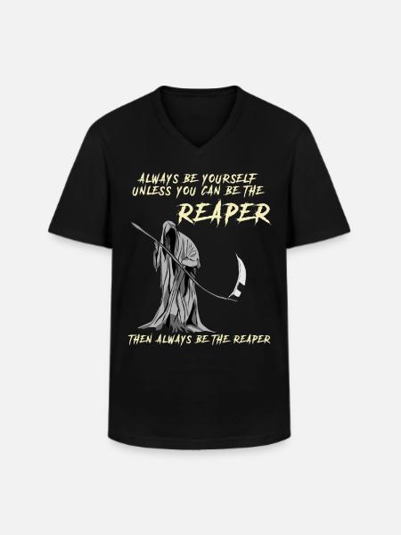 Grim Reaper funny saying - Men's V-Neck T-Shirt - black