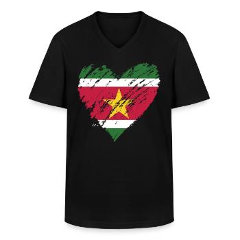 Suriname - T-shirt col V Homme - noir - Devant - AI Model Male 178 dark (178cm)