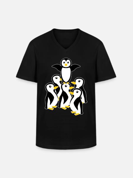 Penguin Penguins - Men's V-Neck T-Shirt - black