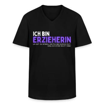 Lustiges Kindergarten Erzieherin Erzieher Spruch - Männer-T-Shirt mit V-Ausschnitt - Schwarz - Vorne - AI Model Male 178 dark (178cm)