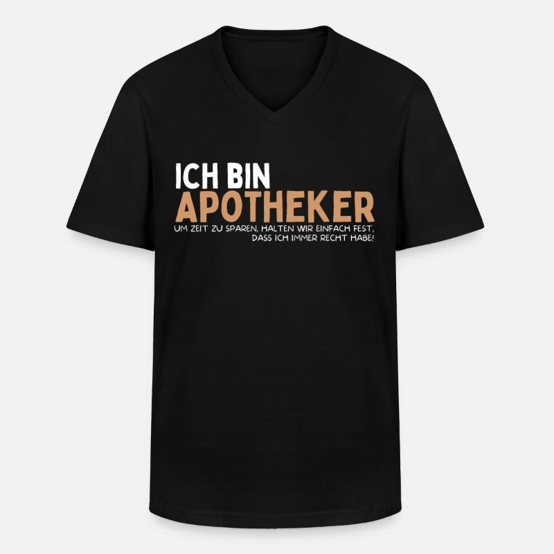 Geschenk Apotheker Lustiges Apotheke - Männer-T-Shirt mit V-Ausschnitt - Schwarz