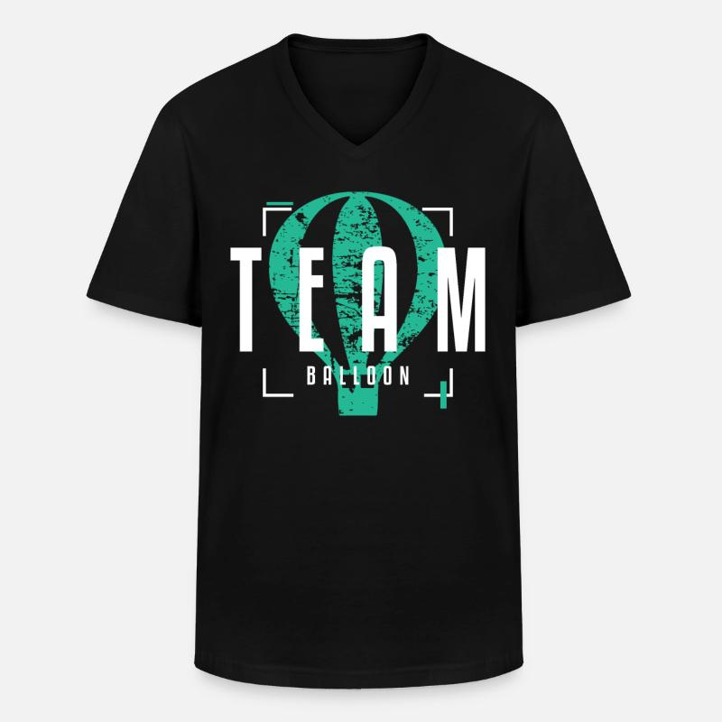 BALLOON TEAM JERSEY - Männer-T-Shirt mit V-Ausschnitt - Schwarz
