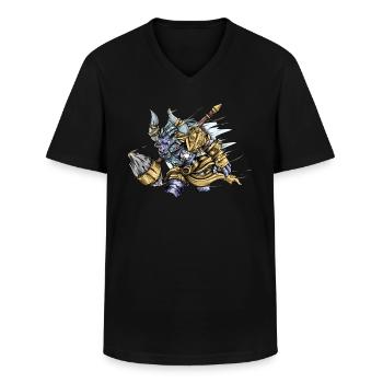 Minotaurus I Fabelwesen altes Griechenland Motiv - Männer-T-Shirt mit V-Ausschnitt - Schwarz - Vorne - AI Model Male 178 dark (178cm)