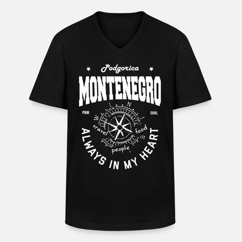 Podgorica - Montenegro - Männer-T-Shirt mit V-Ausschnitt - Schwarz