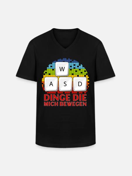 WASD Dinge Die Mich Bewegen - Männer-T-Shirt mit V-Ausschnitt - Schwarz