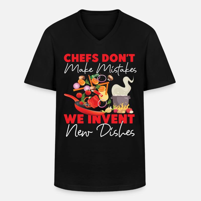 Cooking Cook Kitchen Chef Chefs - Männer-T-Shirt mit V-Ausschnitt - Schwarz