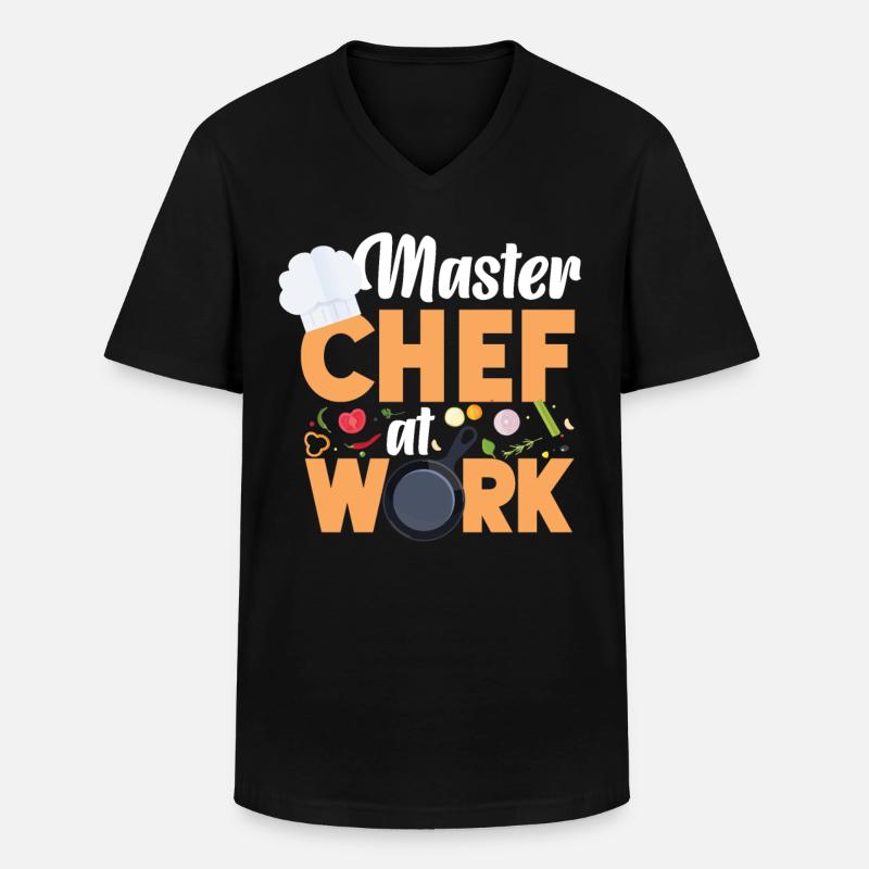 Cooking Cook Kitchen Chef Master - Männer-T-Shirt mit V-Ausschnitt - Schwarz