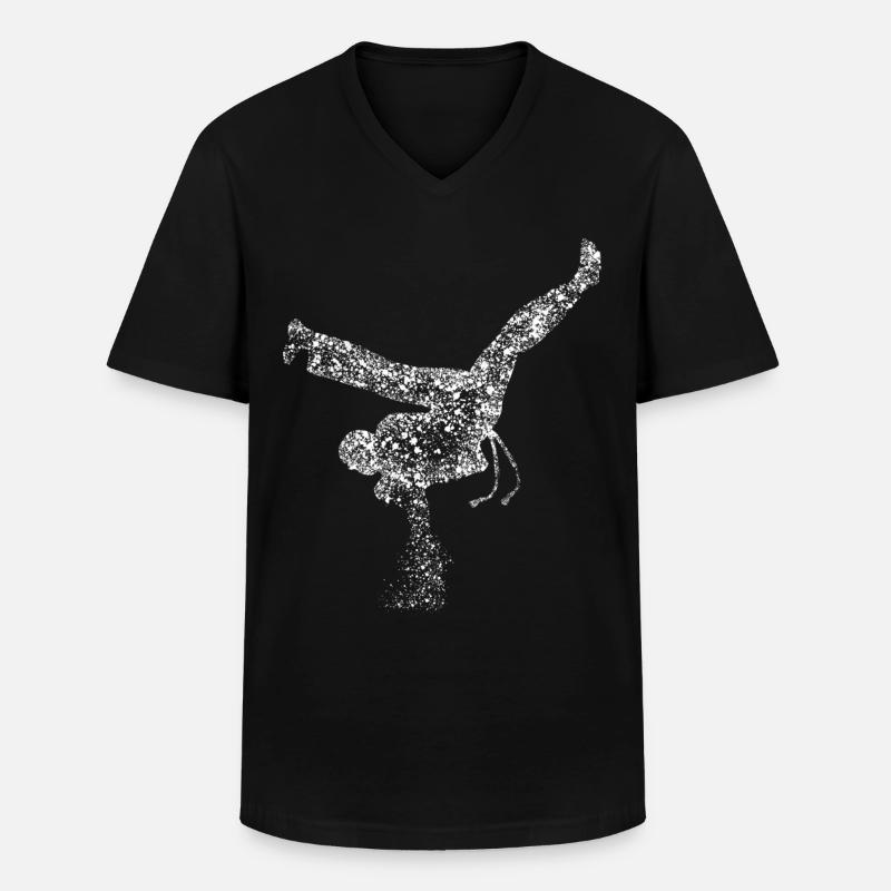 Capoeira Breakdance Breakdancer - Männer-T-Shirt mit V-Ausschnitt - Schwarz