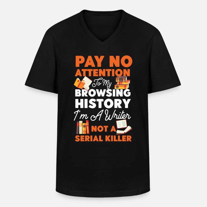 Writing Book Novel Writer & - Männer-T-Shirt mit V-Ausschnitt - Schwarz