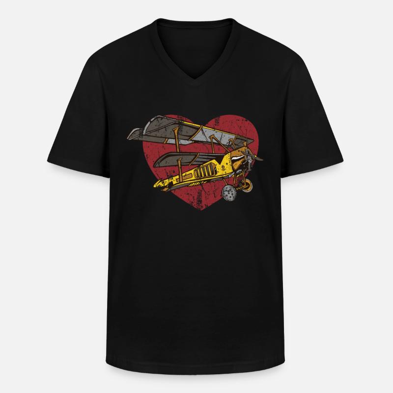 Flugzeug Modellbauer Modellflugzeug Hobby - Männer-T-Shirt mit V-Ausschnitt - Schwarz