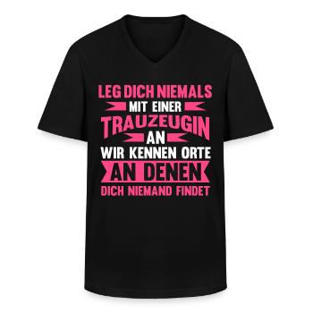 Trauzeugin - Männer-T-Shirt mit V-Ausschnitt - Schwarz - Vorne - AI Model Male 178 dark (178cm)