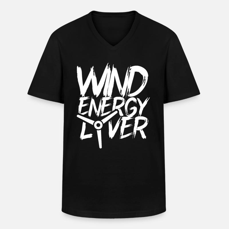 Amateurs d’énergie éolienne Éolienne Éolienne - T-shirt col V Homme - noir