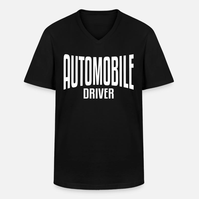AUTOMOBILE DRIVER - Männer-T-Shirt mit V-Ausschnitt - Schwarz