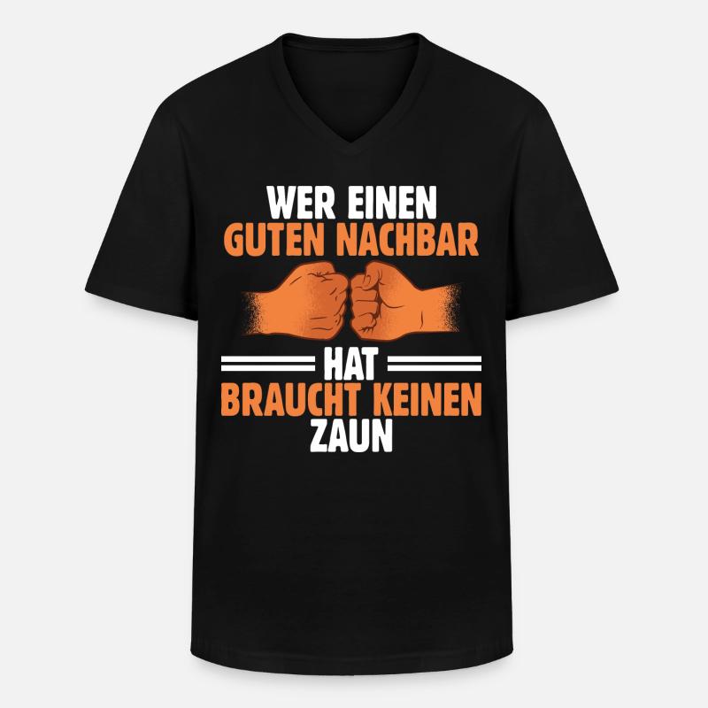 Nachbar - Männer-T-Shirt mit V-Ausschnitt - Schwarz
