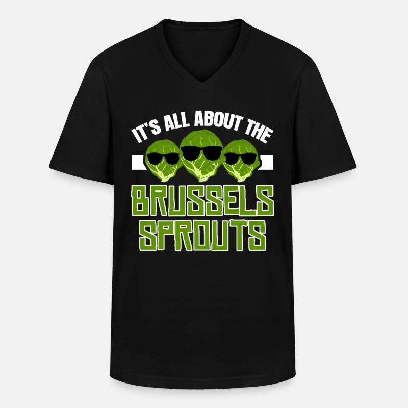 Brussels sprouts vegetables Brussels Sprouts - Men's V-Neck T-Shirt - black