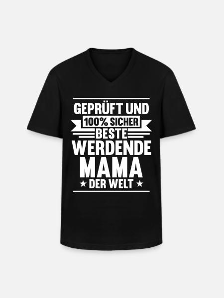 Werdende Mama Schwanger - Männer-T-Shirt mit V-Ausschnitt - Schwarz