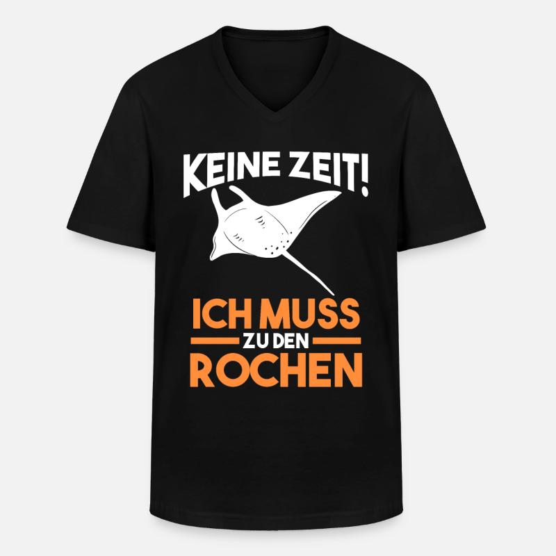 Rochen - Männer-T-Shirt mit V-Ausschnitt - Schwarz