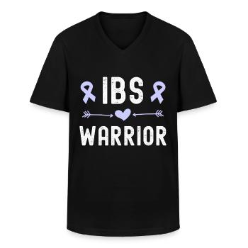 IBS-Bewusstsein, Reizdarmsyndrom, IBS - Männer-T-Shirt mit V-Ausschnitt - Schwarz - Vorne - AI Model Male 178 dark (178cm)