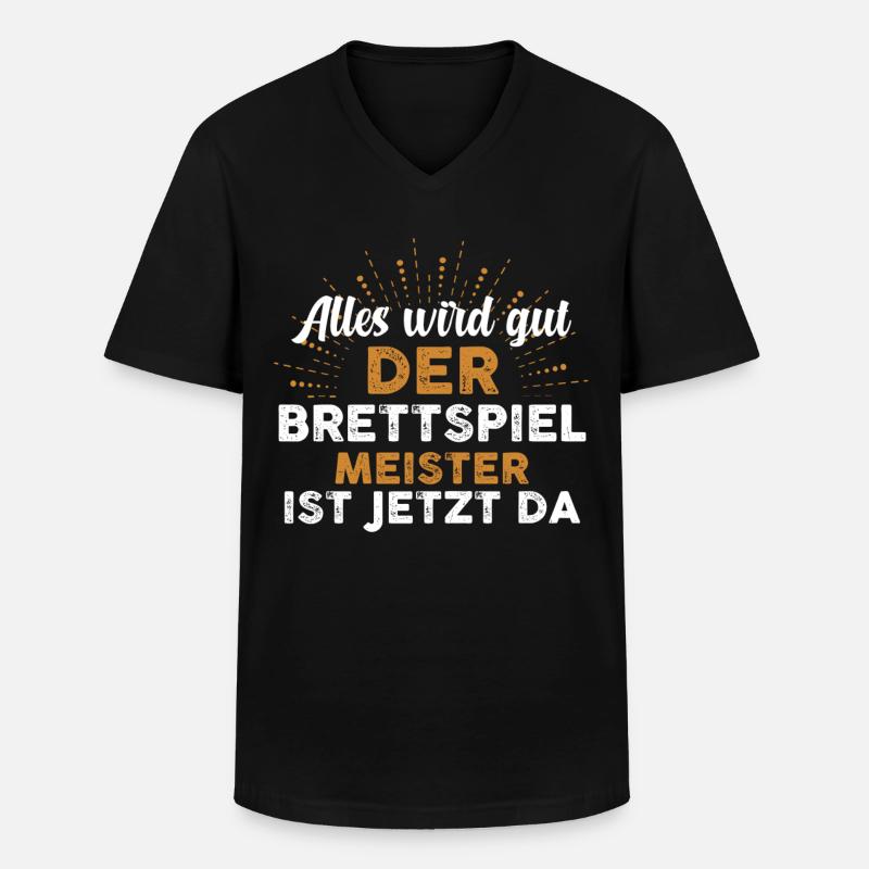 Brettspiele - Männer-T-Shirt mit V-Ausschnitt - Schwarz