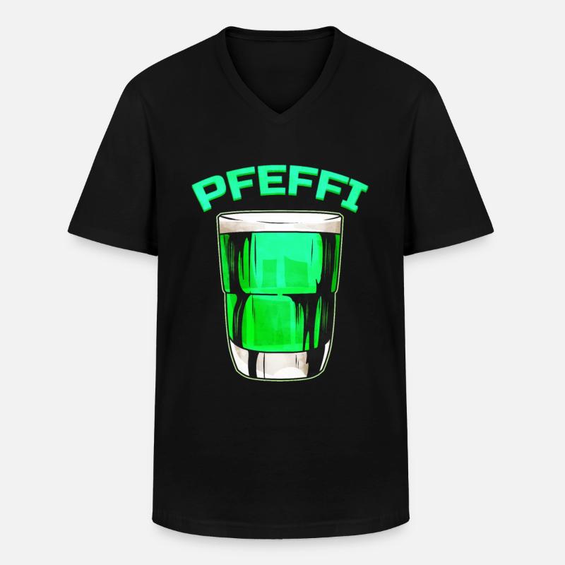 Pfeffi Crew Schnapsglas - Pfeffi - Männer-T-Shirt mit V-Ausschnitt - Schwarz