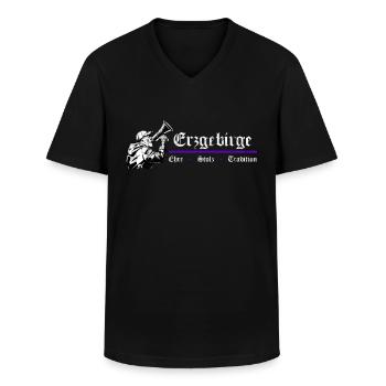 Erzgebirge Ehre Stolz Tradition - Männer-T-Shirt mit V-Ausschnitt - Schwarz - Vorne - AI Model Male 178 dark (178cm)
