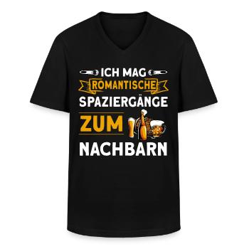 Ich Mag Romantische Spaziergänge Zum Nachbarn - Männer-T-Shirt mit V-Ausschnitt - Schwarz - Vorne - AI Model Male 178 dark (178cm)
