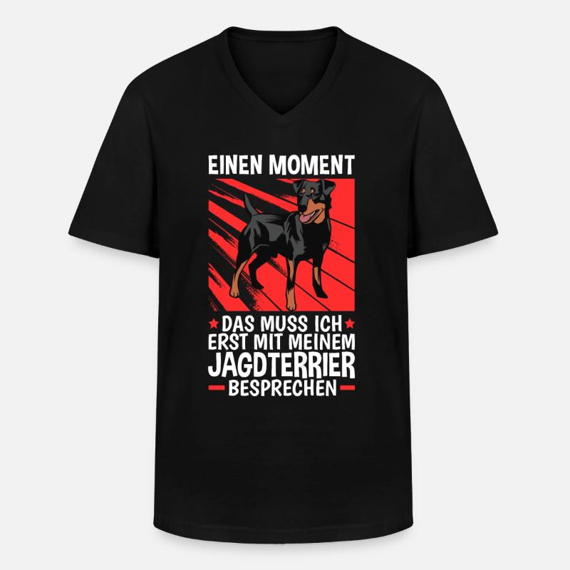 Mit Jagdterrier besprechen Deutscher Jagdterrier - Männer-T-Shirt mit V-Ausschnitt - Schwarz