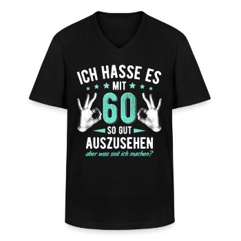 60. Geburtstag Mann & Frau 60 Jahre Deko Spruch - Männer-T-Shirt mit V-Ausschnitt - Schwarz - Vorne - AI Model Male 178 dark (178cm)