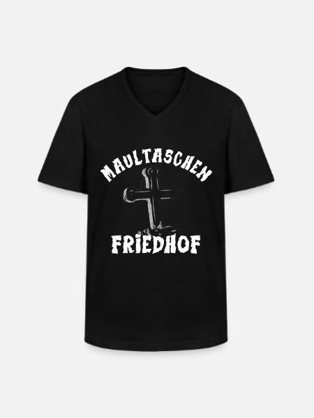 Schwäbischer Maultaschen Friedhof - Männer-T-Shirt mit V-Ausschnitt - Schwarz