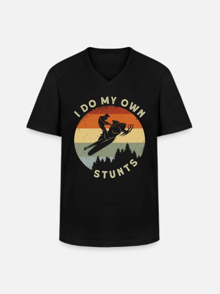 I Do My Own Stunts - Men's V-Neck T-Shirt - black
