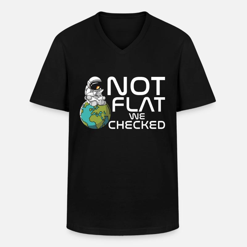 Not flat – we checked - Men's V-Neck T-Shirt - black