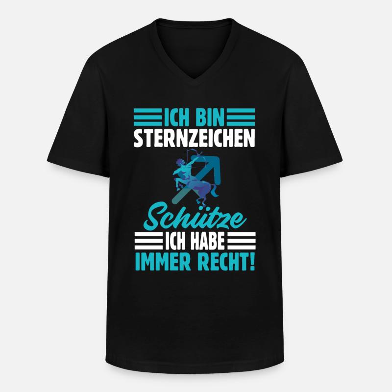 Sternzeichen Schütze - Männer-T-Shirt mit V-Ausschnitt - Schwarz