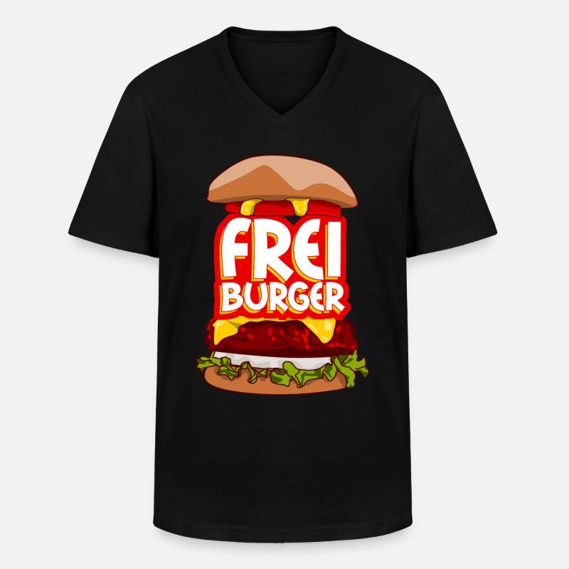 Freiburg Burger Freiburger - Männer-T-Shirt mit V-Ausschnitt - Schwarz