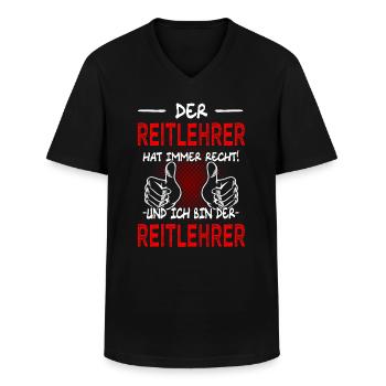 Reitlehrer - Pferd - Reiten - Männer-T-Shirt mit V-Ausschnitt - Schwarz - Vorne - AI Model Male 178 dark (178cm)