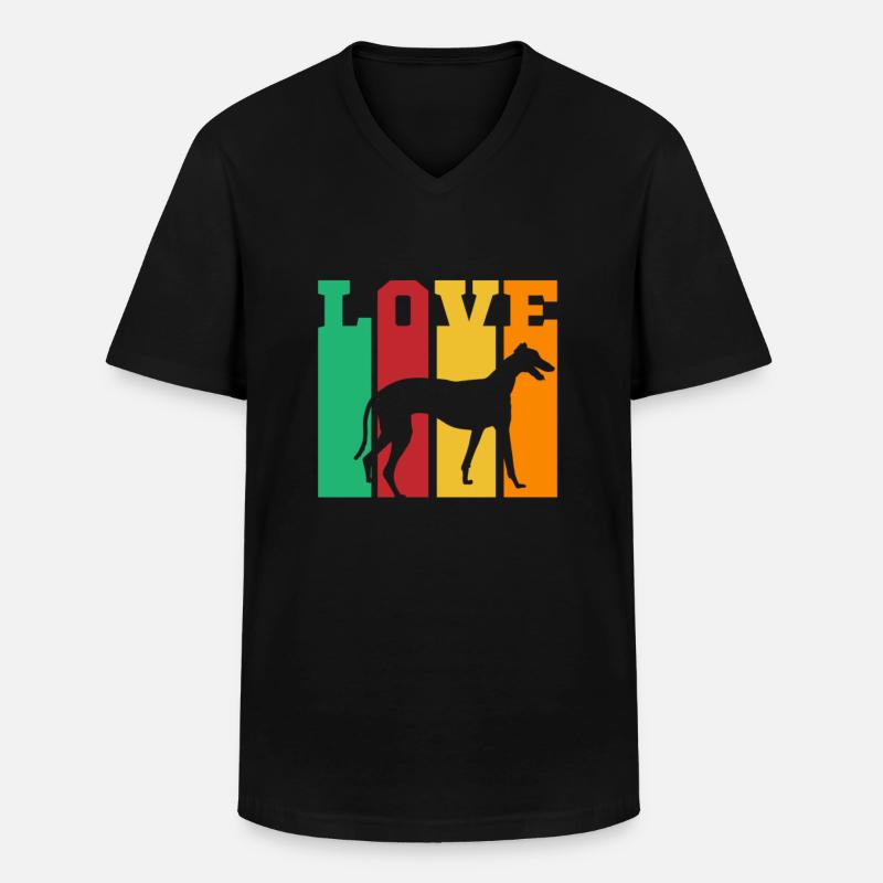 Greyhound Windhund Geschenk - Männer-T-Shirt mit V-Ausschnitt - Schwarz