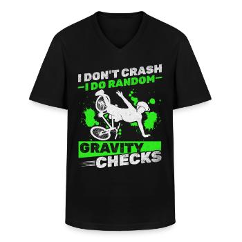 I don't crash I do random - Men's V-Neck T-Shirt - black - Front - AI Model Male 178 dark (178cm)