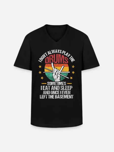 Drums Drumsticks Drummers - Men's V-Neck T-Shirt - black