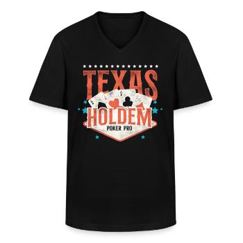 Poker Vintage Texas Holdem Poker - T-shirt col V Homme - noir - Devant - AI Model Male 178 dark (178cm)