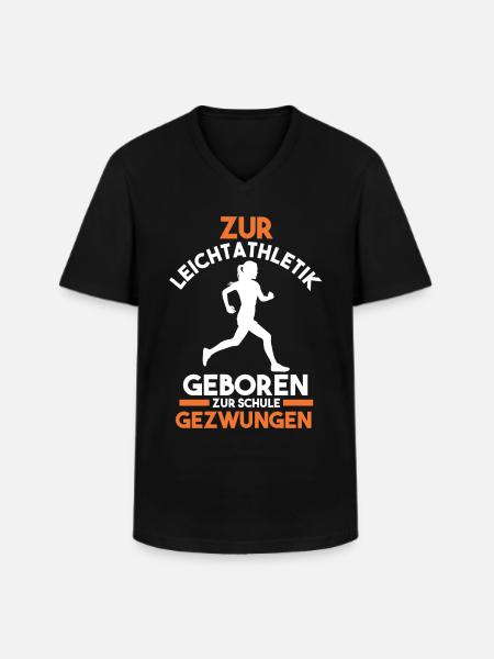 Leichtathletik - Männer-T-Shirt mit V-Ausschnitt - Schwarz