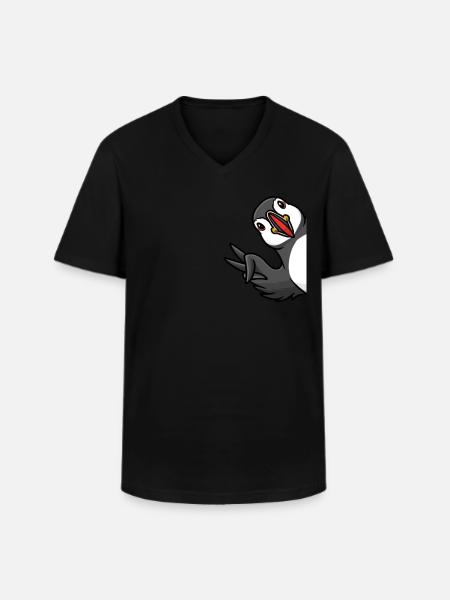 Puffin bird lovers - Men's V-Neck T-Shirt - black