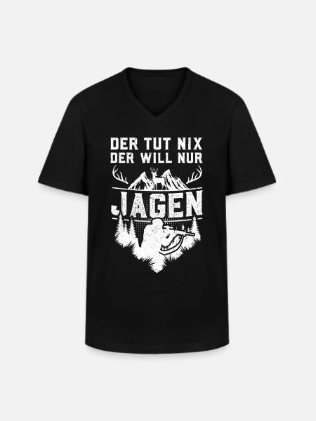 Jagen - Männer-T-Shirt mit V-Ausschnitt - Schwarz