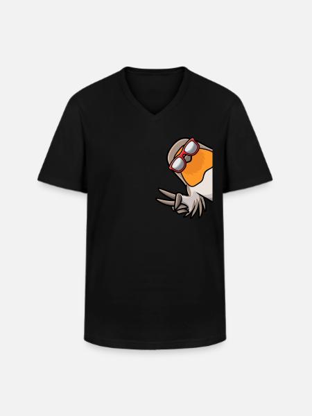 Robin lover bird - Men's V-Neck T-Shirt - black