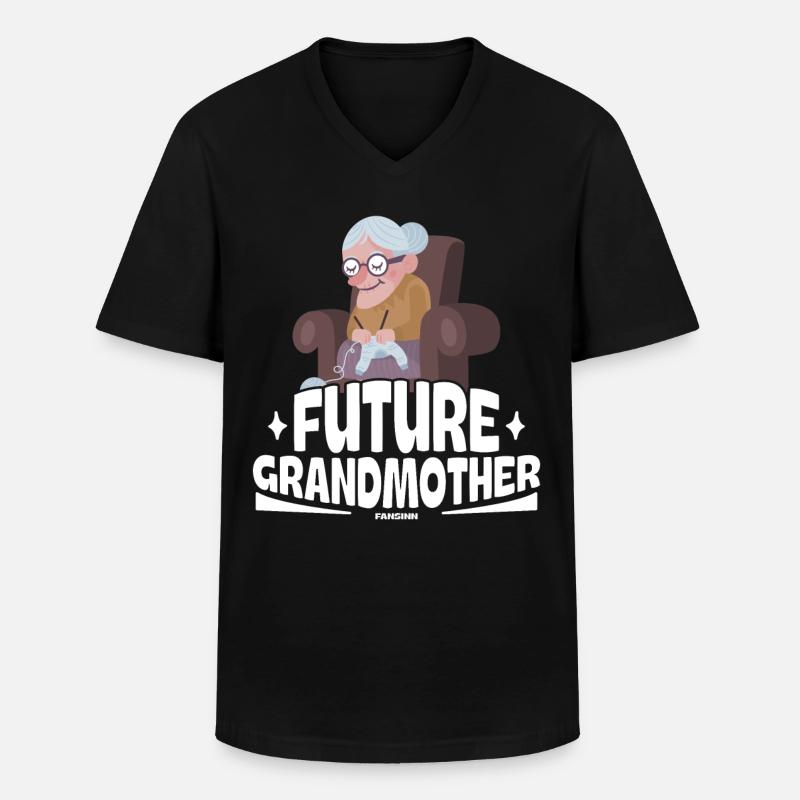 Future Grandmother - Männer-T-Shirt mit V-Ausschnitt - Schwarz