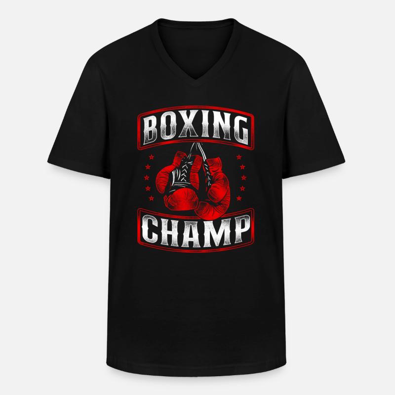 Boxing Vintage Boxing Champ - Maglietta da uomo classica con scollo a V - nero
