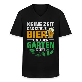 Keine Zeit Das kühle Bier und der Garten ruft - Männer-T-Shirt mit V-Ausschnitt - Schwarz - Vorne - AI Model Male 178 dark (178cm)
